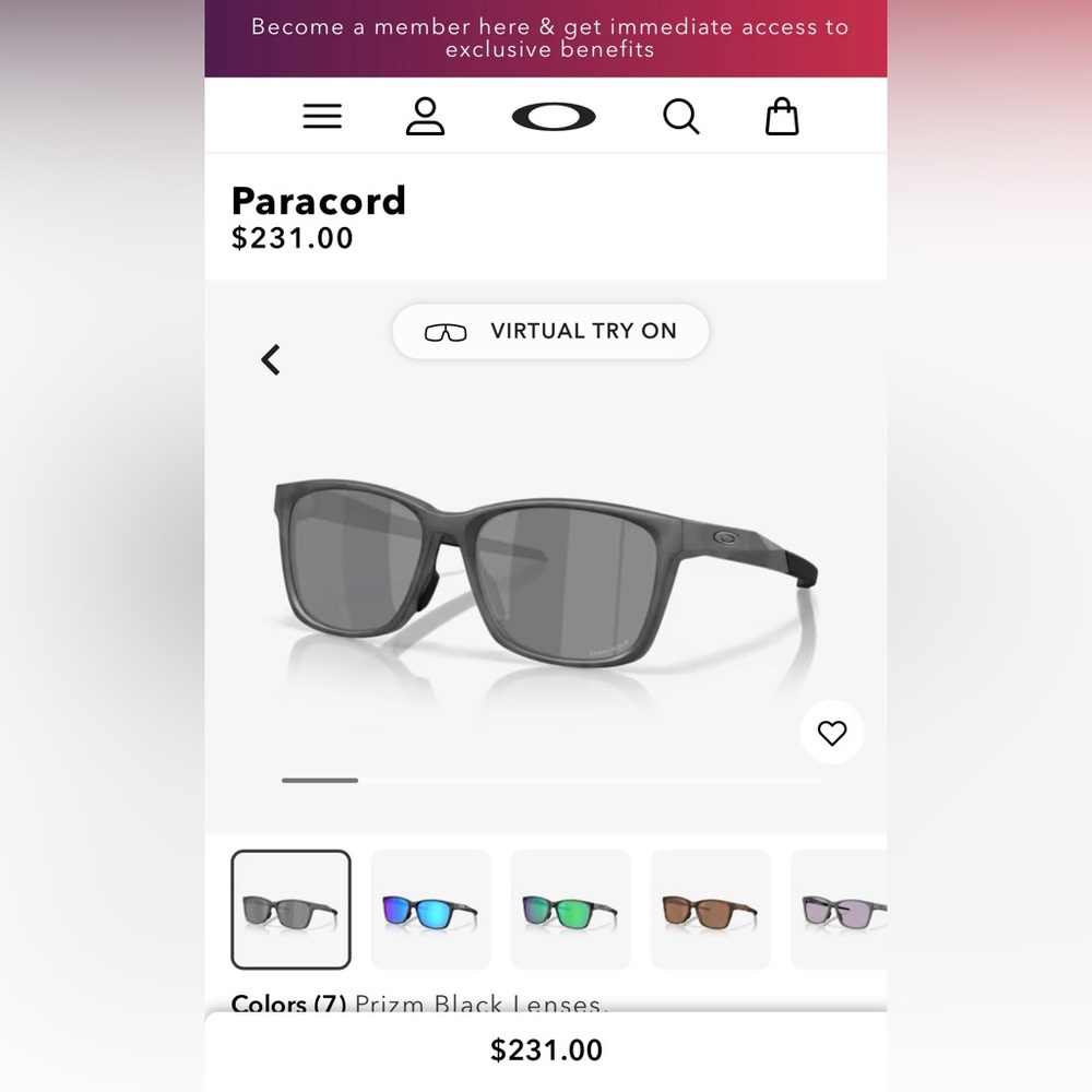 Oakley Paracord Matte black/Gray Sunglasses